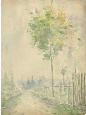 Амосова-Бунак Ольга Фёдоровна. Поселок Звягино, зады Пионерской улицы, вид в сторону Черкизова